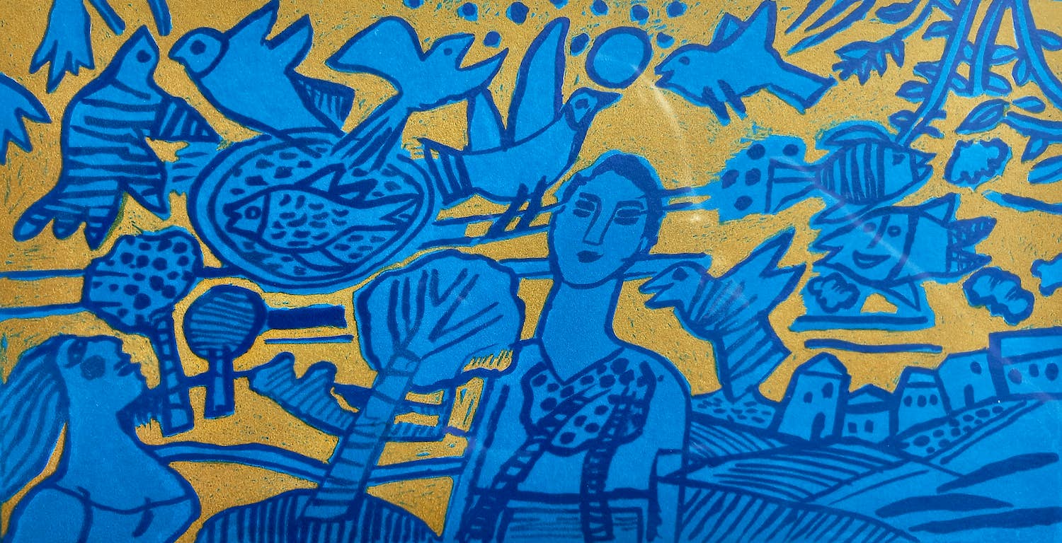 Corneille - Jours Heureux au Village de Van Gogh, litho (mooi ingelijst) kopen? Bied vanaf 225!