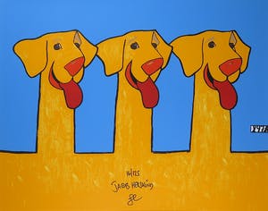 Jacob Herskind - Zeefdruk, The Three Dogs - Ingelijst (Groot) kopen? Bied vanaf 1!