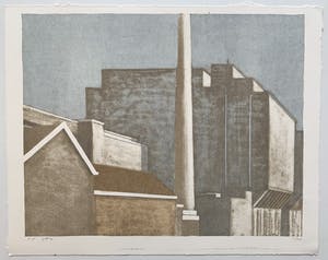 Hans Koopman - kleurenlitho - 'Rotterdam lithostad IV' - Oplage 30 exemplaren (Eigen druk) kopen? Bied vanaf 60!