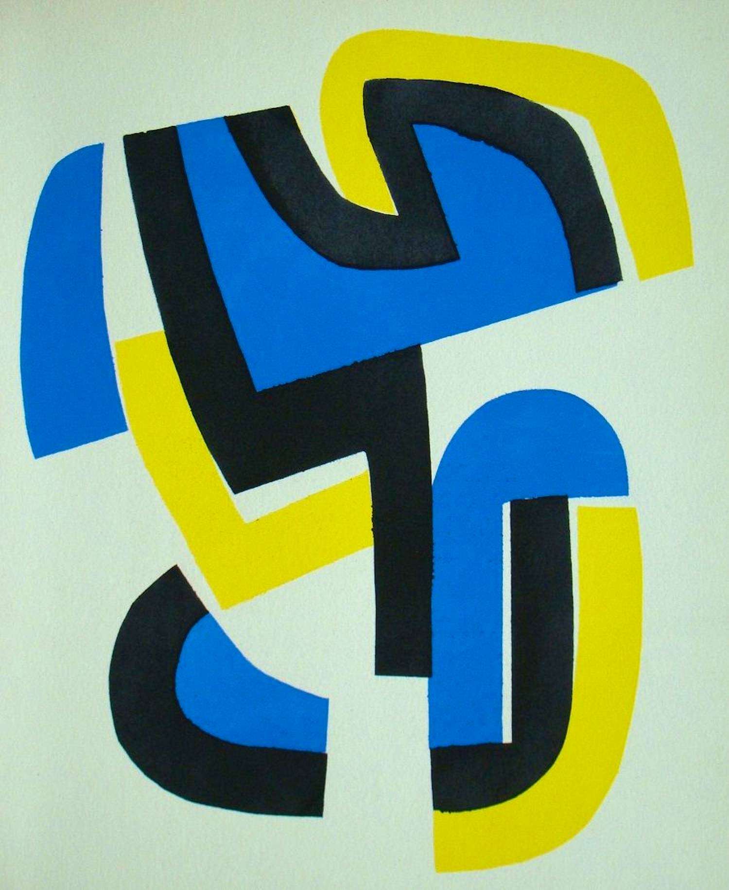 Jean Dewasne - Abstracte compositie - 1952 - Sjabloon in gouachekleuren kopen? Bied vanaf 100!