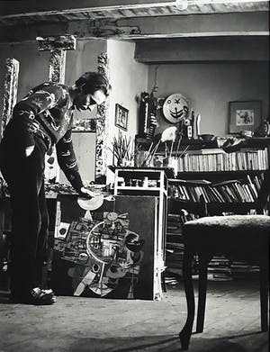 Dirk de Herder - Corneille in zijn atelier, gelatinezilverdruk (netjes ingelijst) kopen? Bied vanaf 275!