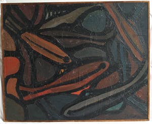 Pieter 't Hart - Ingelijst olieverf op board , “Nannostomus” (‘Potloodvissen’) – 1964 kopen? Bied vanaf 50!