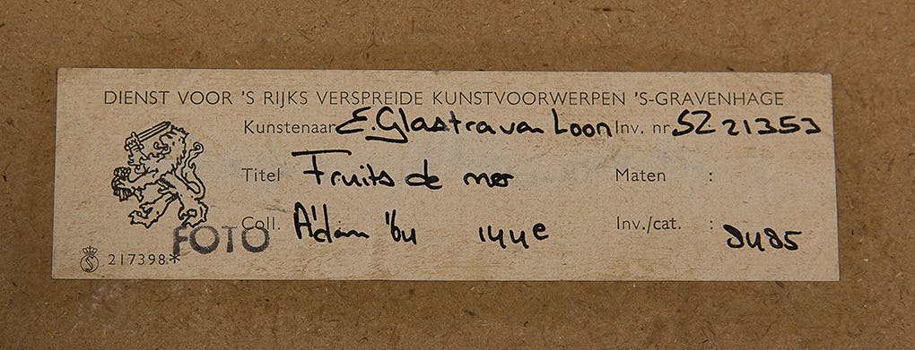 Eelco Glastra van Loon - Fruits de Mer - Houtskool en inkt op papier - BKR Amsterdam kopen? Bied vanaf 10!