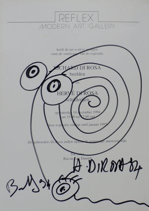 Hervé Di Rosa - Tekening op tentoonstelling uitnodiging kopen? Bied vanaf 39!