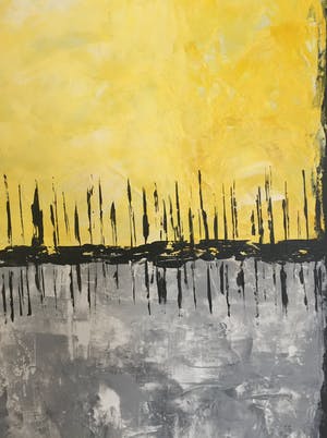 John Foppen - Yellow Symphony Over Earth ........# K 03. XL . GROOT. kopen? Bied vanaf 175!
