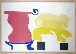 David van de Kop - Houtsnede, Dionysos 5A - Ingelijst (Groot) verkocht voor € 35!