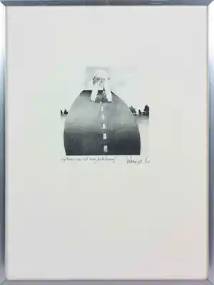 Sjouke Heins - Litho, Gisteren was het nog niet droog - Ingelijst verkauft für € 50!