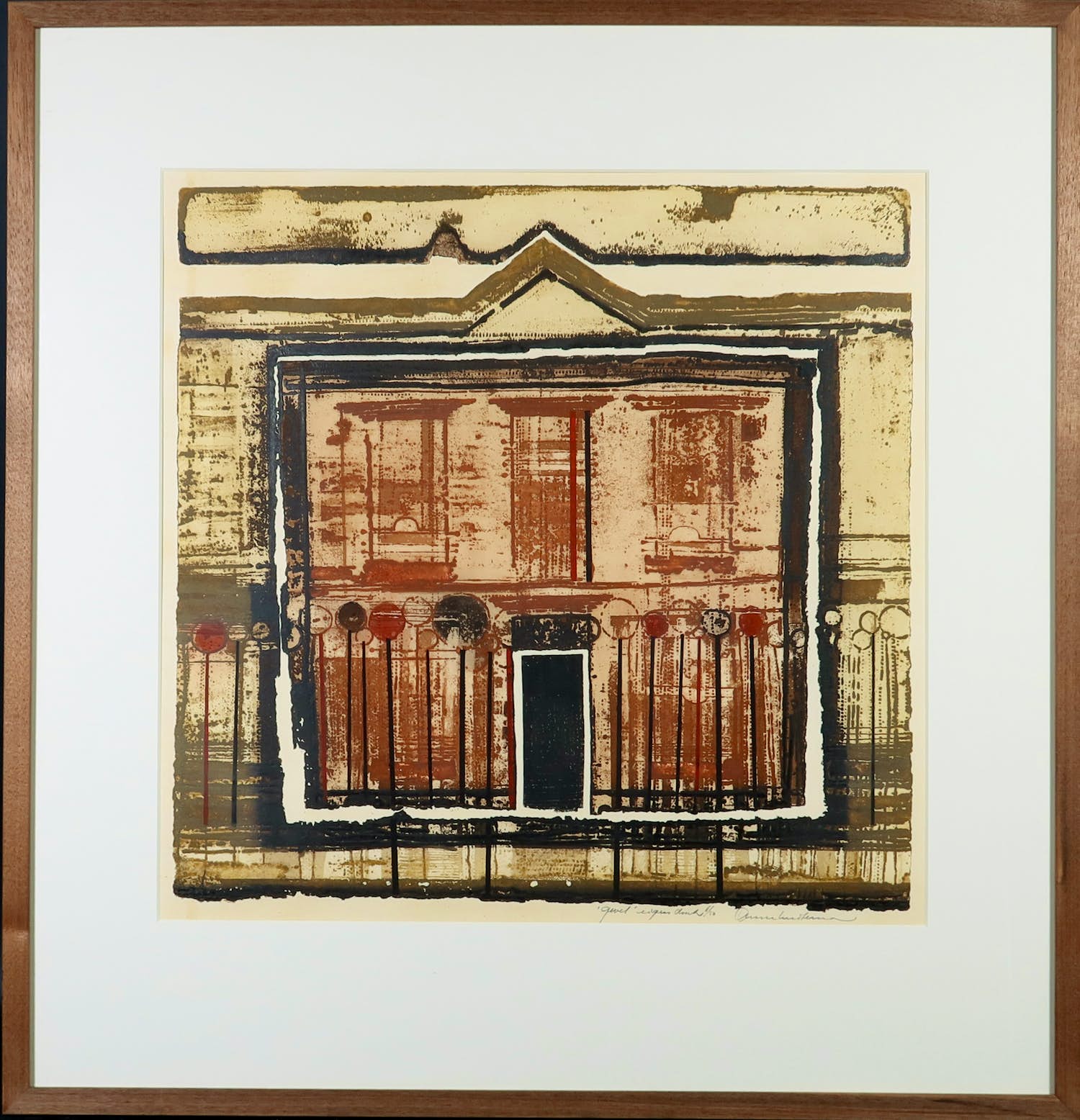 Anne Huitema - Ets en aquatint, Gevel - Ingelijst kopen? Bied vanaf 35!