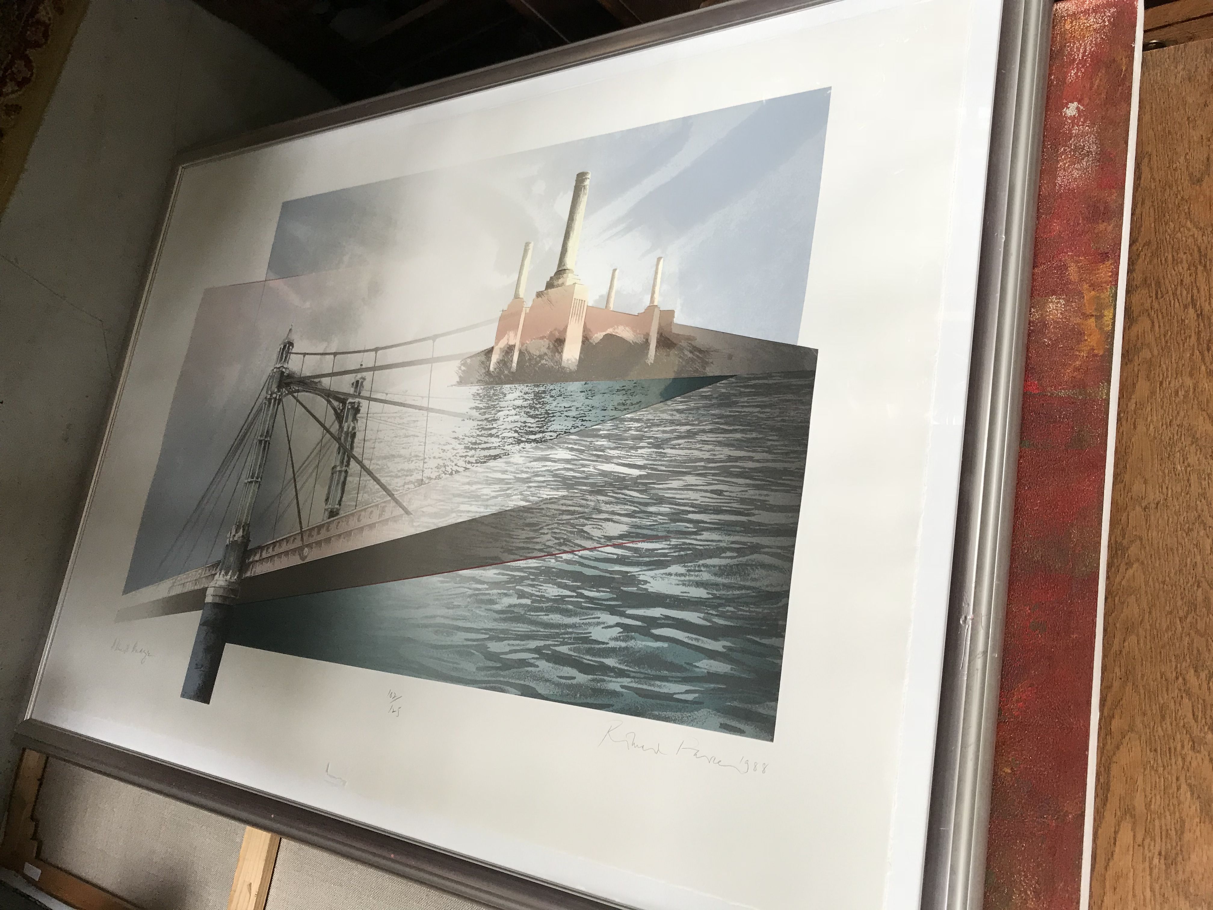 Niet of onleesbaar gesigneerd - litho, Londen Albert bridge, 1988, gesigneerd kopen? Bied vanaf 1!