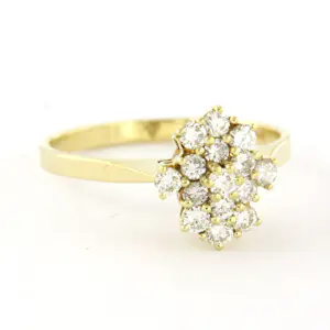 14k geelgouden ring met briljant geslepen diamant tot. 0.30ct – F/G - VS/SI kopen? Bied vanaf 325!
