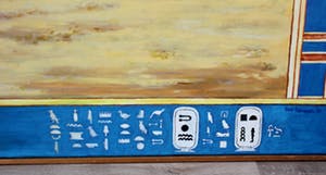 Ton Leenarts - Acryl op doek: Mobil Station (Egypte) - 1981 kopen? Bied vanaf 850!