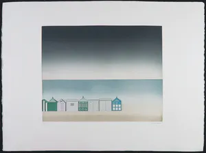 Jean Solombre - Aquatint, Strandhuisjes kopen? Bied vanaf 35!