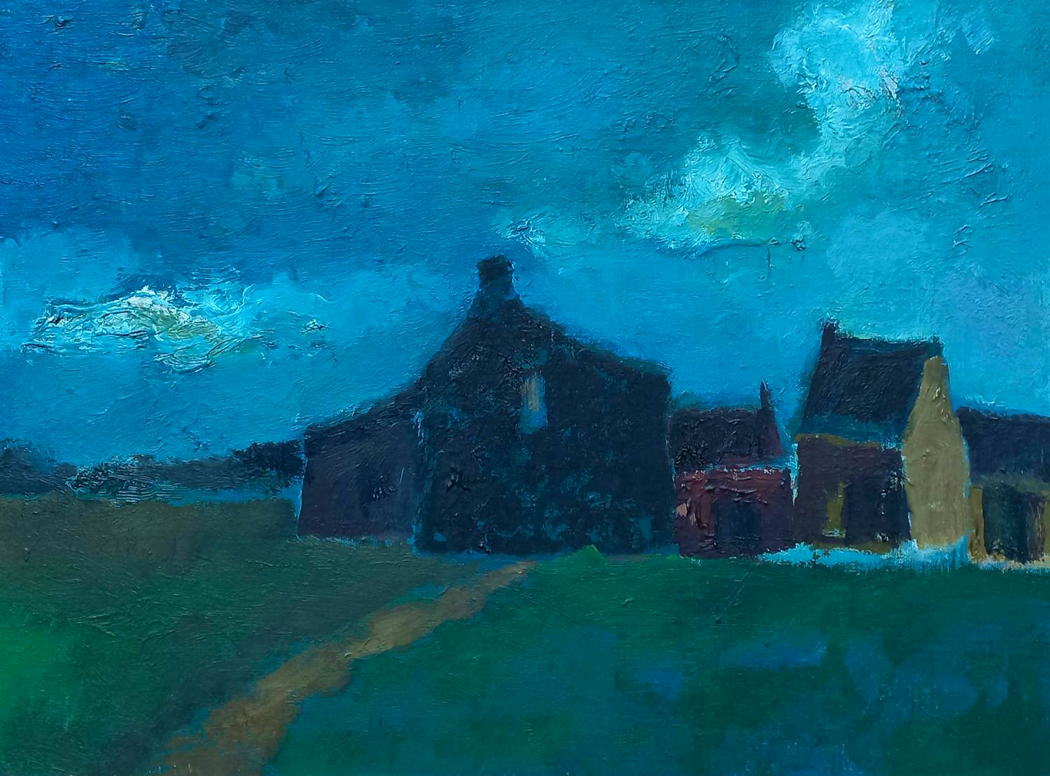 Toon Hermans - Dorp in de nacht, olieverf op doek (zeer mooi ingelijst) kopen? Bied vanaf 1695!