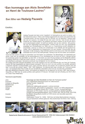 Hedwig Pauwels - Hommage aan Alois Senefelder kopen? Bied vanaf 30!