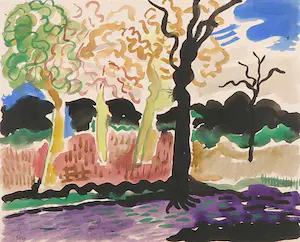 Aart Roos - Gouache, Landschap in kleur - Ingelijst kopen? Bied vanaf 70!