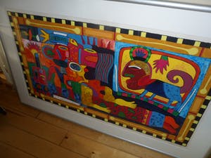 Clemens Briels - Zeefdruk, Pintate los labios Maria, pintate - Ingelijst (Groot!) kopen? Bied vanaf 225!