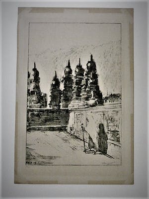 Willem Dooijewaard - Geweldig mooie Litho "Indonesie Java Boro Budur" potloodgesigneerd kopen? Bied vanaf 39!