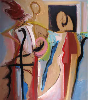 Han Sterk - Olieverf op paneel, Z.T. Abstracte compositie - Ingelijst (Zeer groot) kopen? Bied vanaf 1!