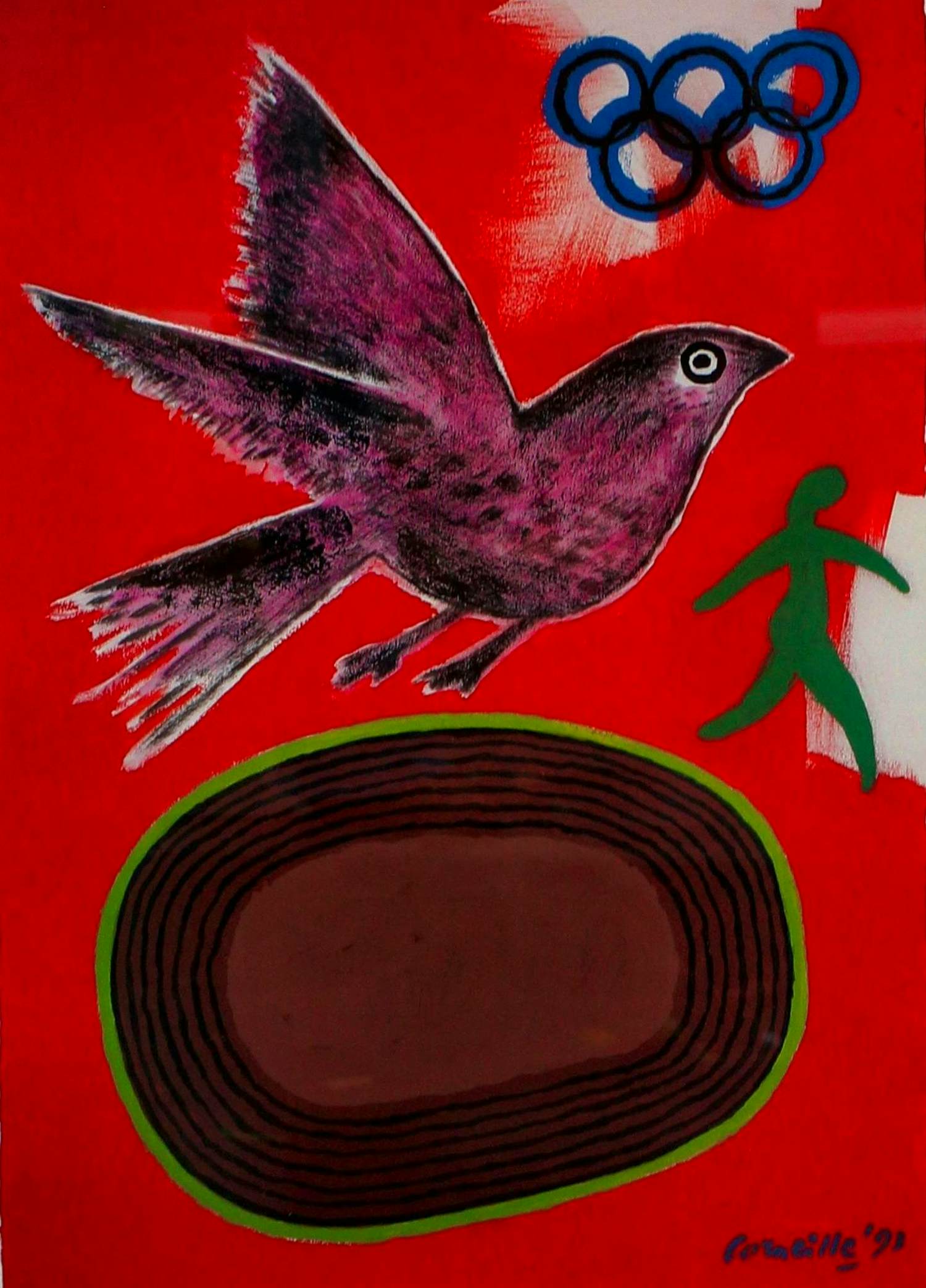 Corneille - Ingelijste litho: Pour les jeux olympics - 1993 (nette lijst) kopen? Bied vanaf 75!