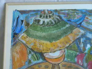 Anneke de Vlaming - Gemengde techniek , De huiskamer – ingelijst - 1996 kopen? Bied vanaf 1!