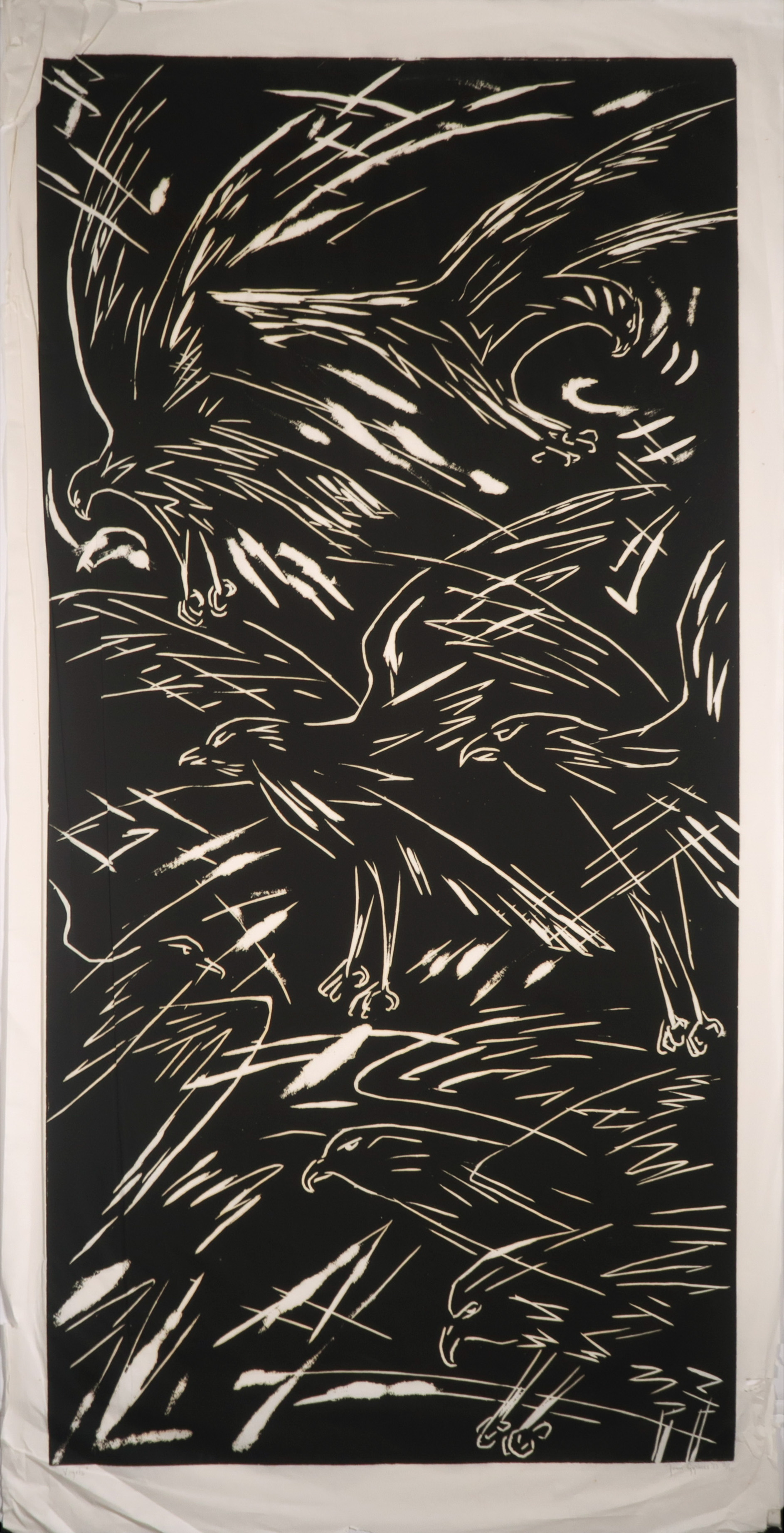 Joan Gijsbers - Lino op Japans papier, Vogels (Groot) kopen? Bied vanaf 20!