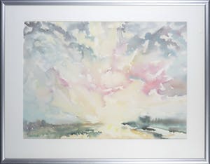 Theo Blankestijn - Aquarel, Schapenwolken - Ingelijst kopen? Bied vanaf 35!