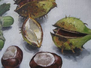 Henk J. Groote - Stilleven met eikels en kastanjes kopen? Bied vanaf 75!