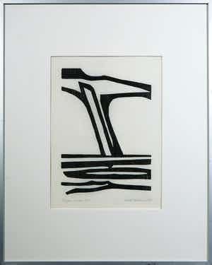 Paul Overhaus - Houtsnede, Winter op de Wadden verkocht voor € 1!