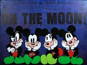 Jan Bollaert - Gemengde techniek op board, On the moon purple (Groot) verkocht voor € 80!