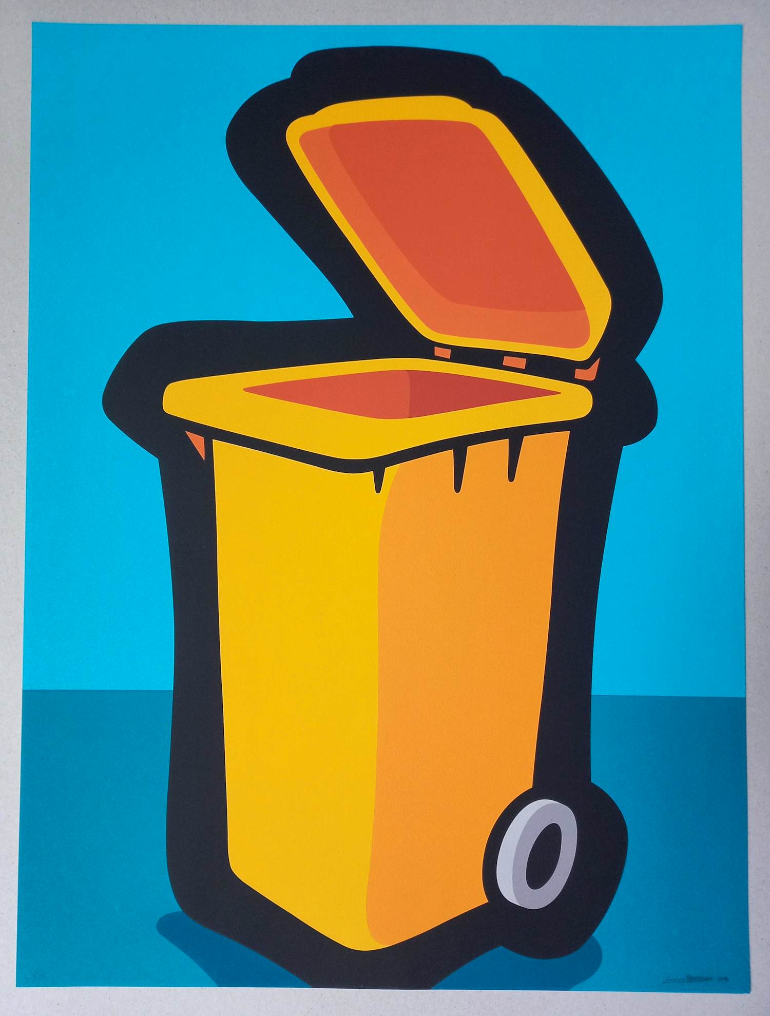 Buy Enrico Bressan - Cubo de Basura - Siebdruck 2003 handsigniert und nummeriert Auflage 75 Ex.? Bid from 100!