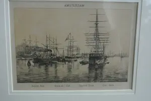 Niet of onleesbaar gesigneerd - Zestien Stadsgezichten & Brochure 'Herinnering aan Amsterdam' 1883 kopen? Bied vanaf 1!