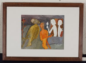 Niet of onleesbaar gesigneerd - Onbekende Titel - Inkt, acrylverf en collage op papier kopen? Bied vanaf 1!