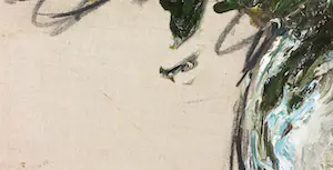 Aart Houtman - Acryl en houtskool op doek, Bloemstilleven - Ingelijst (Groot) kopen? Bied vanaf 150!