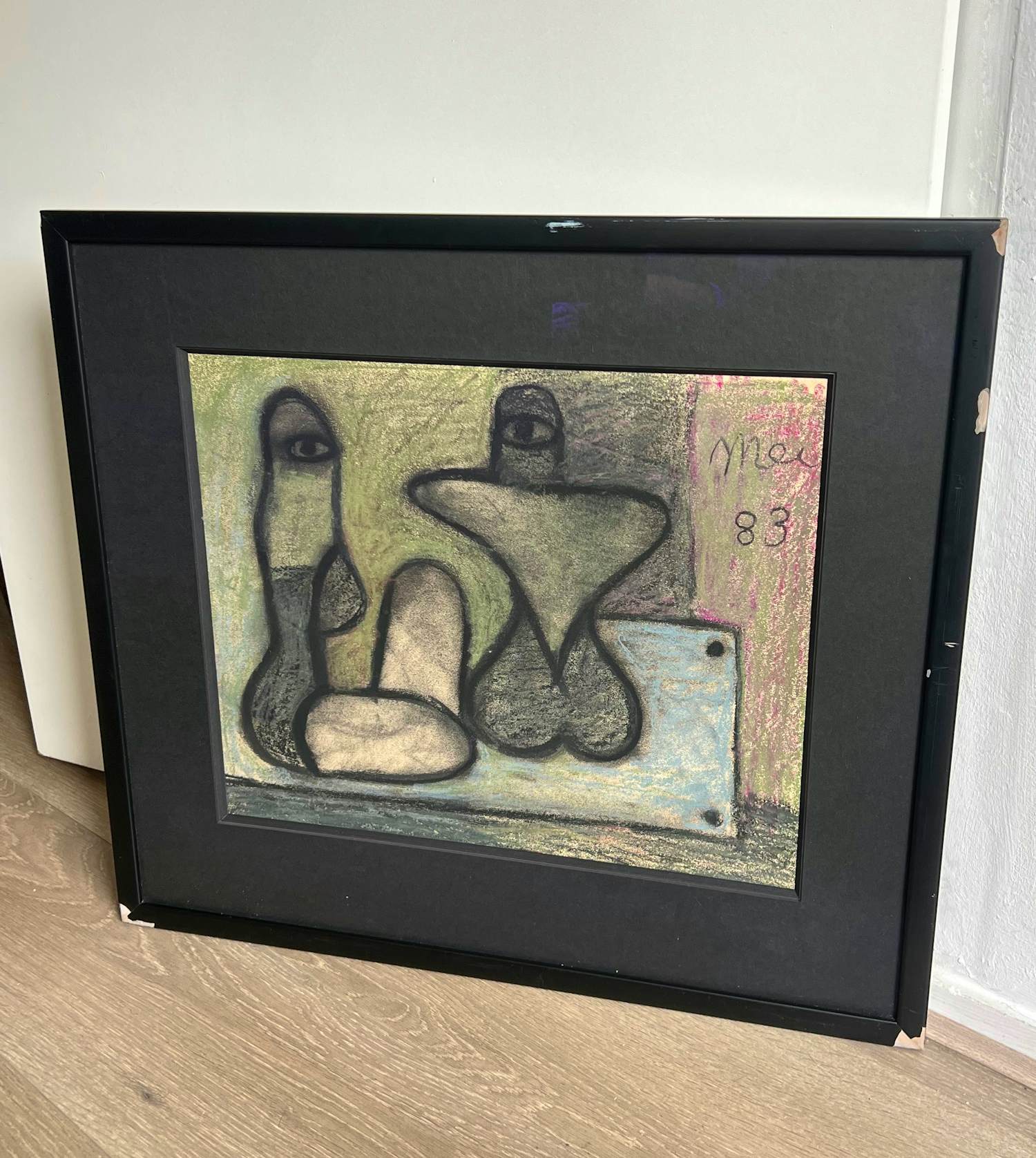 Ed Dukkers - Twee figuren, pastel op papier, 1983 kopen? Bied vanaf 100!