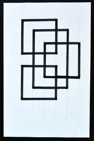 Siep van den Berg - #VIER RECHTHOEKEN , Constructivistische compositie# 1990, mint- verkocht voor € 45!