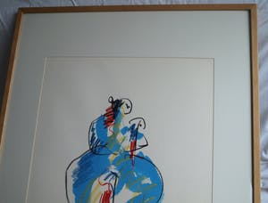 Anton Heyboer - Ingelijst , pastel & acryl, “Moeder en kind” – ca. 1980 – 100 x 70 cm kopen? Bied vanaf 125!