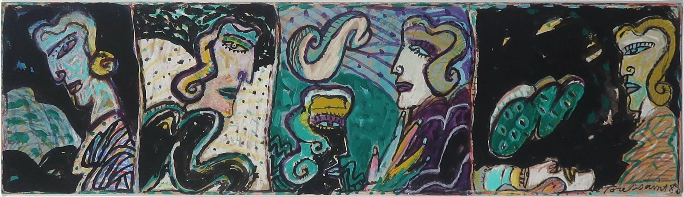 Toussaint Essers - Gemengde techniek op papier, Histoire pour rire un peu (Ingelijst) kopen? Bied vanaf 100!