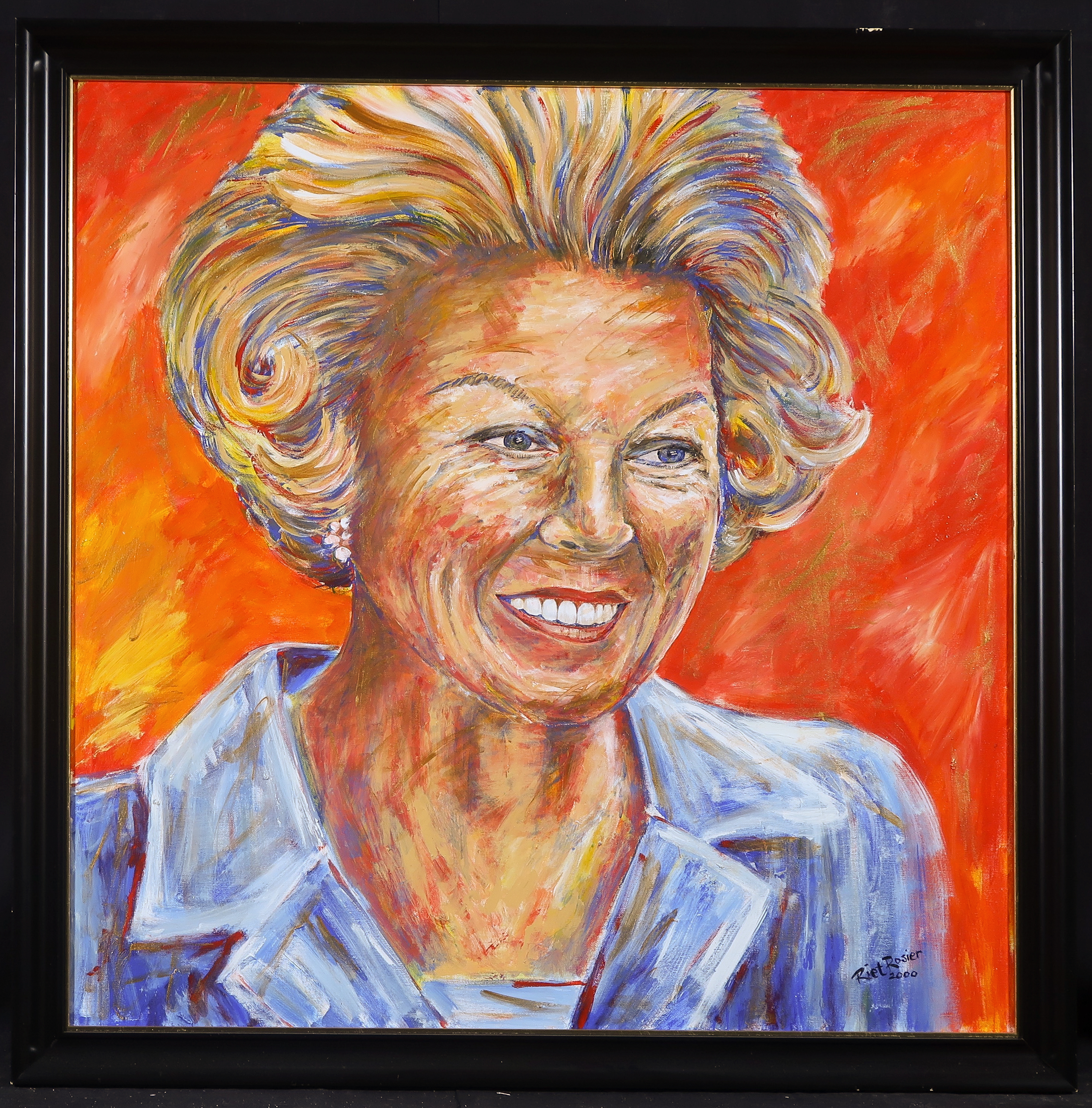 Riet Rosier - Olieverf op doek, Prinses Beatrix - Ingelijst kopen? Bied vanaf 100!