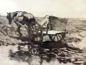 Herman van der Weele - Herman van der Weele - Op de Heide - Ets, Ingelijst verkocht voor € 35!