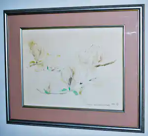 Maria Hofker - Rueter - Magnolia's - aquarel 1983 verkauft für € 150!
