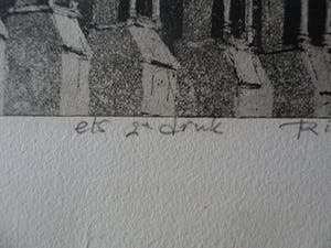 Riekje Offerhaus - Ets/aquatint. Kathedraal. kopen? Bied vanaf 20!