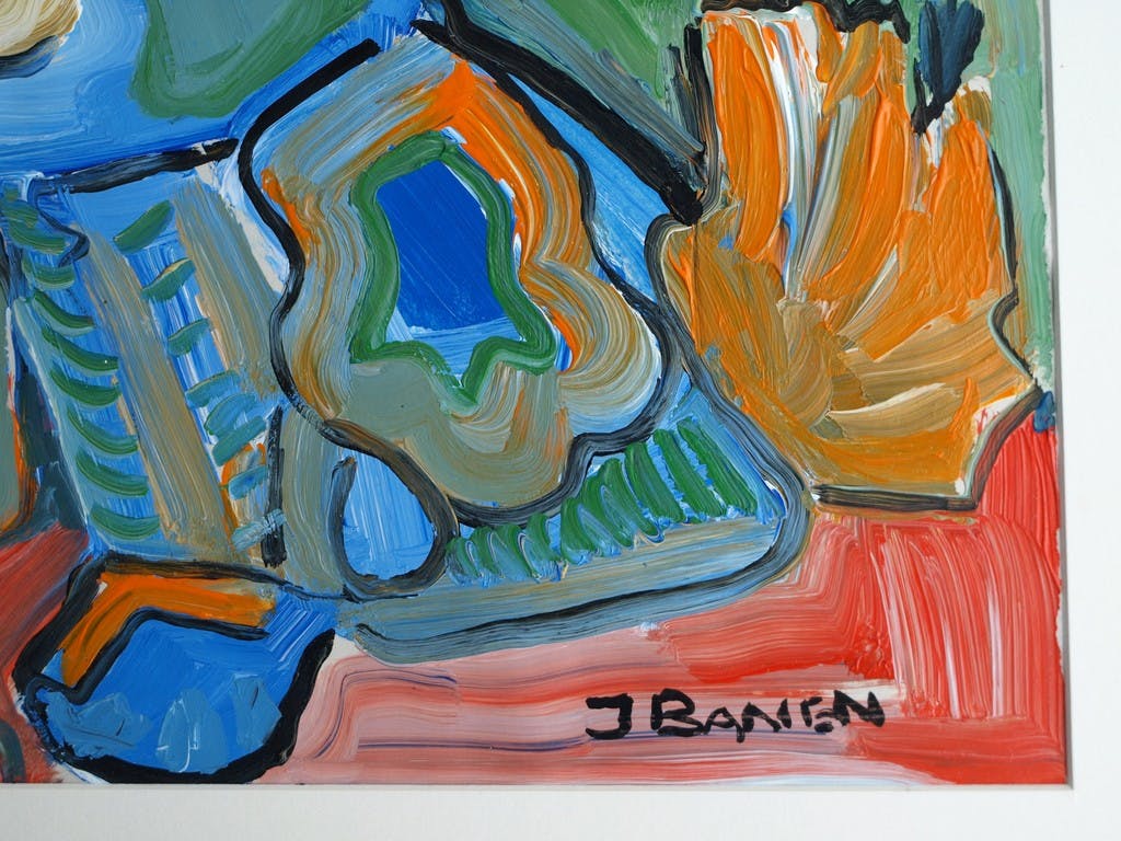 Jasper Banen - Acrylverf op papier , De Onschuldige – gesigneerd – 1993  kopen? Bied vanaf 55!
