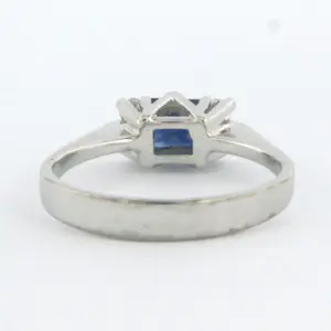 14k witgouden ring met saffier en briljant geslepen diamant tot. 0.20ct - rm18 kopen? Bied vanaf 330!