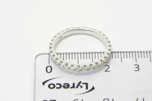 73 - Chique 14Krt wit-goud en (1.10 crt H/vs) diamanten alliance ring - ZGAN kopen? Bied vanaf 580!