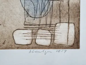 Jan Montyn - Bijzonder! 1959 - Unica (1/1) reliëf Ets/aquatint "Labyrinth" - GROOT! kopen? Bied vanaf 70!