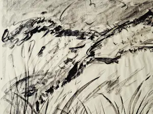 Henny Arkema-Niezen - Groninger Ploeg - Gouache/Oostindische inkt - Gronings landschap - gesigneerd kopen? Bied vanaf 34!