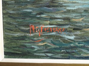 Niet of onleesbaar gesigneerd - Olieverf op doek , Havengezicht, Rotterdam? – ingelijst & gesigneerd kopen? Bied vanaf 1!