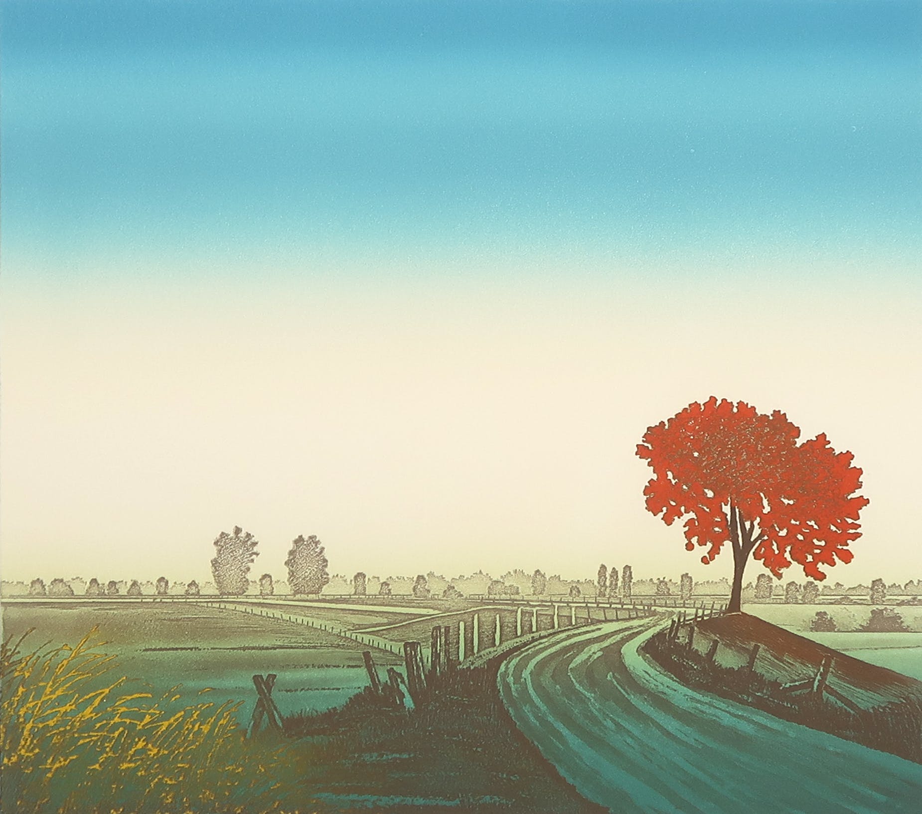 Hans Heijman - Zeefdruk, Een vroege herfst kopen? Bied vanaf 1!