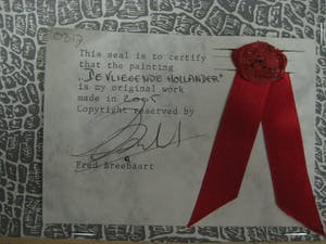 Fred Breebaart - karakteristiek Naïef & zeer gedetailleerd OLIEVERF "stadsgezicht Delft" gesign kopen? Bied vanaf 20!