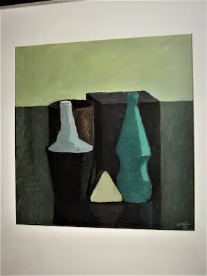 Antoon van Bakel - Groot verstild olieverf op papier "Stilleven met 5 vormen" 1982 kopen? Bied vanaf 57!